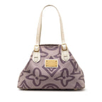 Louis Vuitton Monogram Taisienne PM Tote Shoulder Bag Lila Purple Canvas Leather