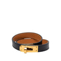Hermes Mini Kelly Double Tour Bracelet M Black Brown Swift