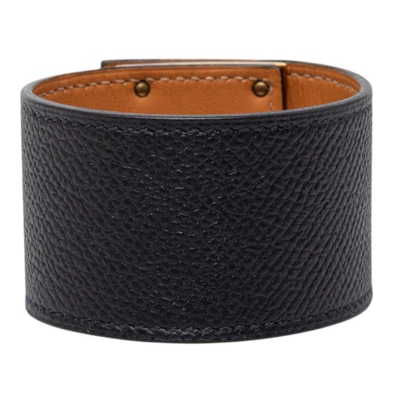 Hermes K-tall Bracelet Black Veau Epsom Plated — view 3