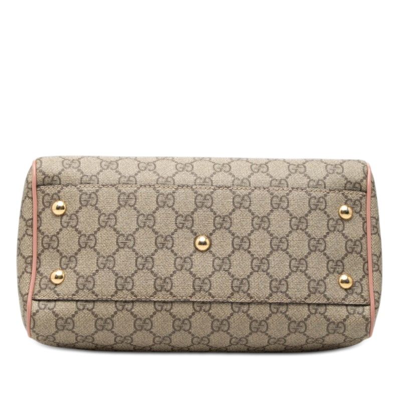 Gucci GG Supreme 2-Way Shoulder Bag Brown Pink Red Patent Leather — view 3