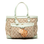 Louis Vuitton Monogram Savia Cabas GM Tote Shoulder Beige Green Canvas Leather
