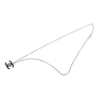 Chanel CC Logo Necklace Silver and Black Metal — view 4