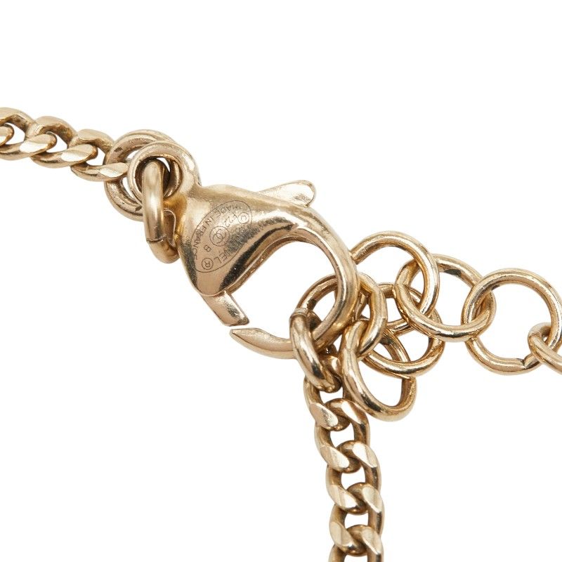Chanel CC Logo Heart Motif Bracelet Gold and Black Plated Faux Pearls and — view 5