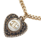 Chanel CC Logo Heart Motif Bracelet Gold and Black Plated Faux Pearls and — view 3