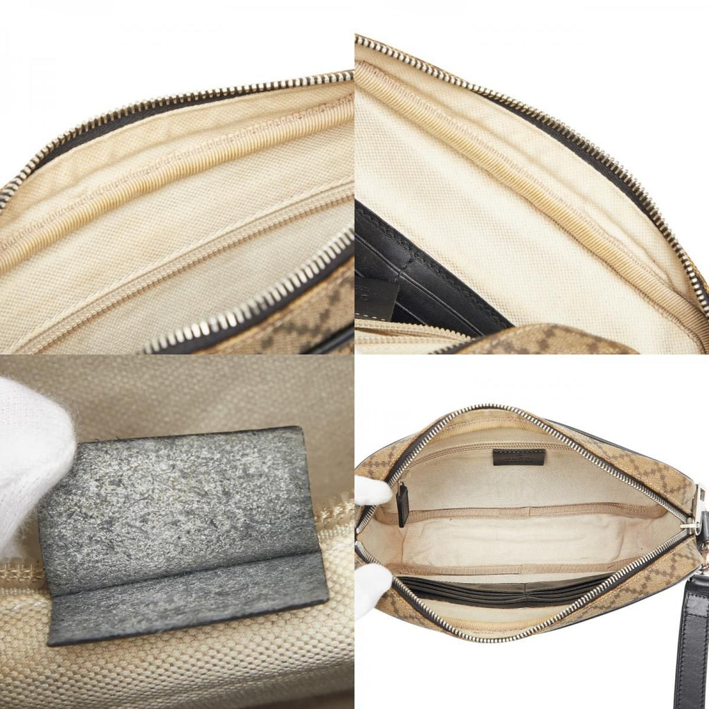 Gucci Diamante Clutch Beige Black Leather — view 9