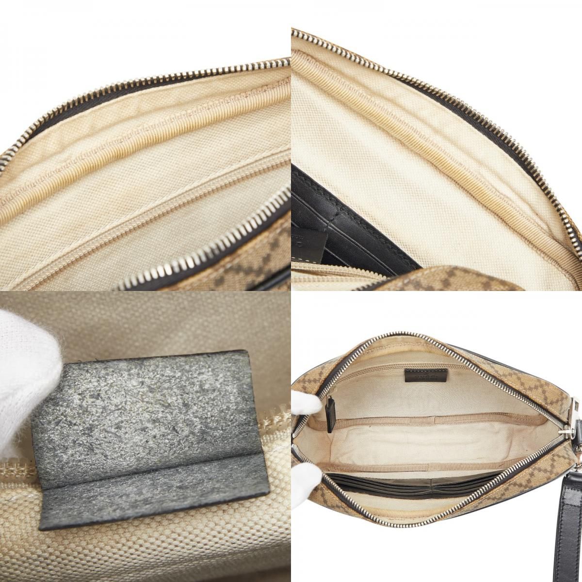 Gucci Diamante Clutch Beige Black Leather — view 9
