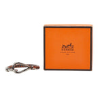 Hermes Jumbo Bracelet Silver Brown Metal Leather — view 7