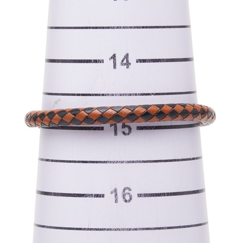 Hermes Jumbo Bracelet Silver Brown Metal Leather — view 5