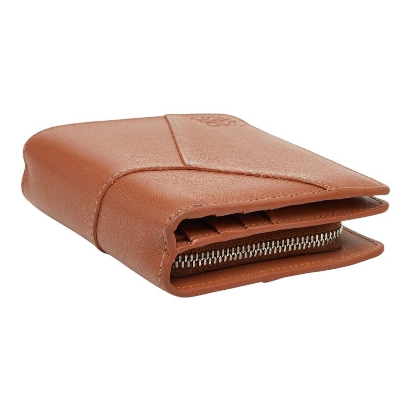 Loewe Anagram Puzzle Compact Bifold Wallet Brown Leather — view 4