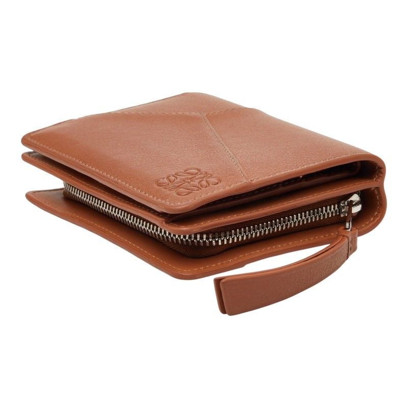 Loewe Anagram Puzzle Compact Bifold Wallet Brown Leather — view 5