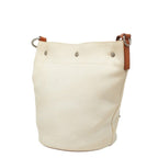 Saint Laurent Rive Gauche Crossbody Shoulder Bag Ivory Brown Canvas Leather — view 2