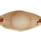 Saint Laurent Rive Gauche Crossbody Shoulder Bag Ivory Brown Canvas Leather — view 9