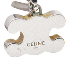 Celine Triomphe Earrings Silver Metal Rhinestone — view 4
