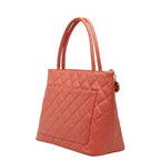 Chanel Quilted CC Logo Reissue Tote Orange Caviar Leather — view 2