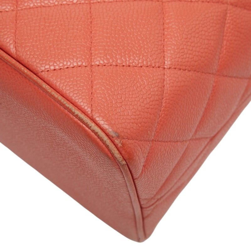 Chanel Quilted CC Logo Reissue Tote Orange Caviar Leather — view 7