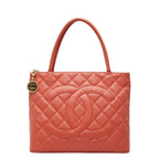 Chanel Quilted CC Logo Reissue Tote Orange Caviar Leather