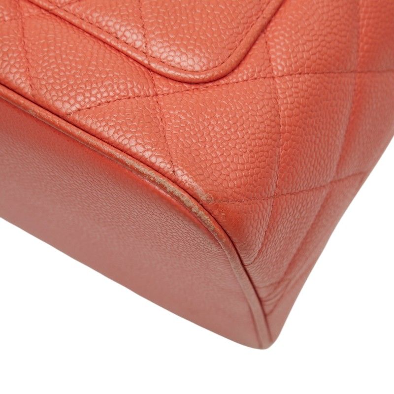 Chanel Quilted CC Logo Reissue Tote Orange Caviar Leather — view 4