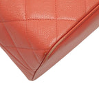 Chanel Quilted CC Logo Reissue Tote Orange Caviar Leather — view 6