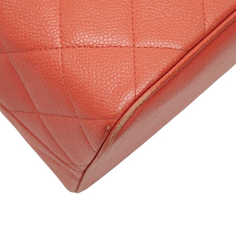 Chanel Quilted CC Logo Reissue Tote Orange Caviar Leather — view 6