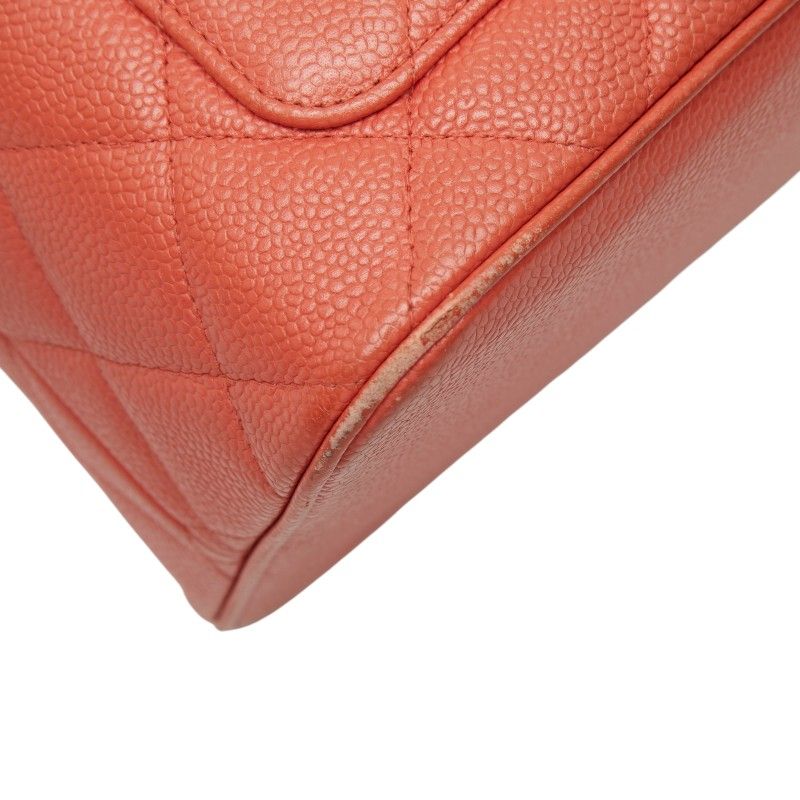 Chanel Quilted CC Logo Reissue Tote Orange Caviar Leather — view 5