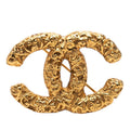 Chanel CC Logo Lava Motif Brooch Gold Plated