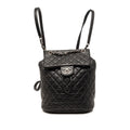 Chanel Quilted CC Logo Backpack Black Lambskin