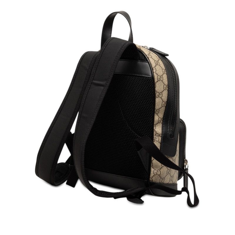 Gucci GG Supreme Backpack Beige Black Leather — view 2