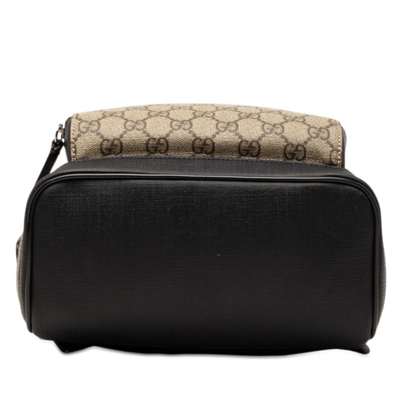 Gucci GG Supreme Backpack Beige Black Leather — view 3