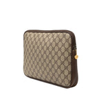 Gucci Vintage GG Supreme Clutch Pre Owned 004 115 Beige Brown Leather — view 2