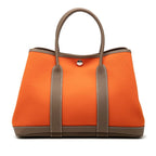 Hermes Garden Party TPM Tote Orange Etoupe Toile Officier Negonda