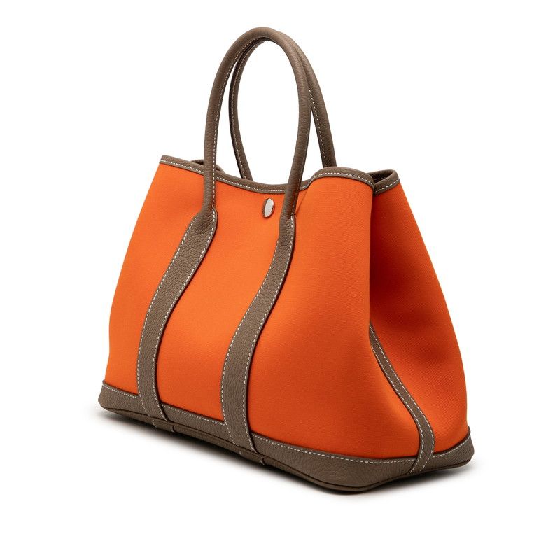 Hermes Garden Party TPM Tote Orange Etoupe Toile Officier Negonda — view 2
