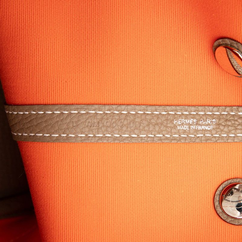 Hermes Garden Party TPM Tote Orange Etoupe Toile Officier Negonda — view 6