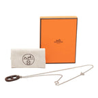 Hermes Chaine D'ancre Necklace Silver Brown Metal Vulcanium — view 7
