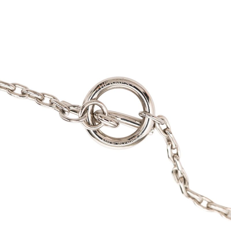 Hermes Chaine D'ancre Necklace Silver Brown Metal Vulcanium — view 6