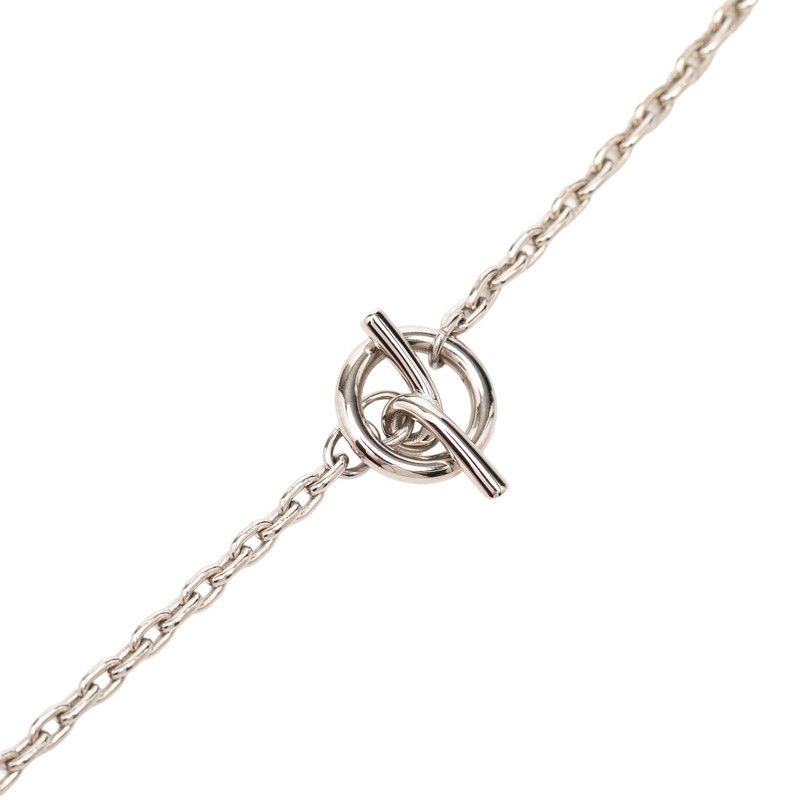 Hermes Chaine D'ancre Necklace Silver Brown Metal Vulcanium — view 5