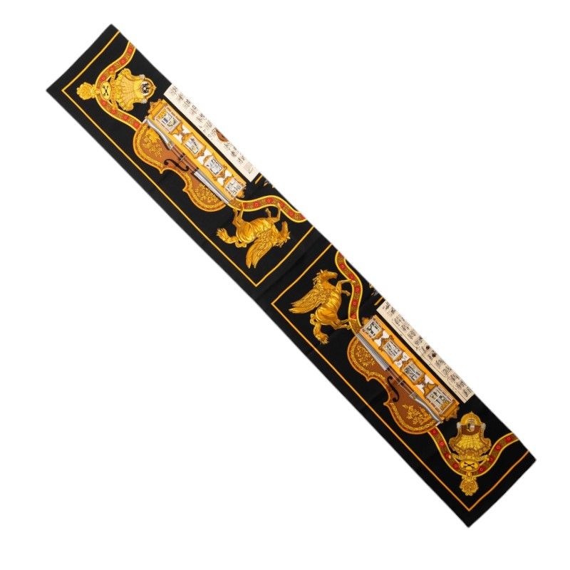 Hermes in Salzburg Log Scarf Twilly Black Multicolor Silk