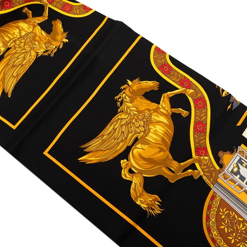 Hermes in Salzburg Log Scarf Twilly Black Multicolor Silk — view 7