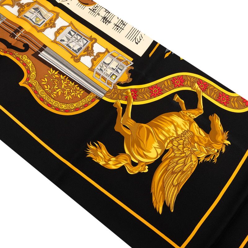 Hermes in Salzburg Log Scarf Twilly Black Multicolor Silk — view 6