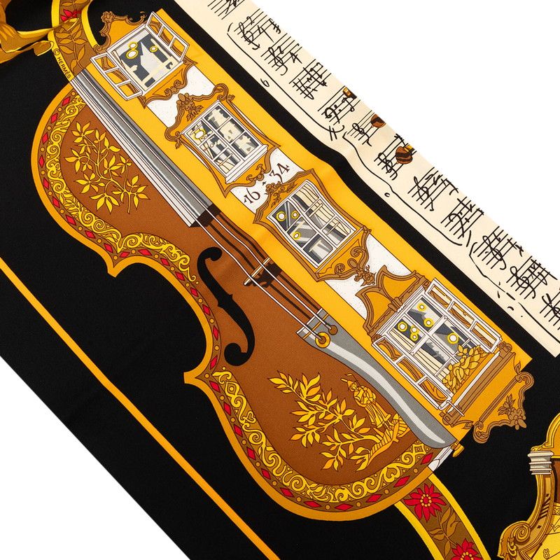 Hermes in Salzburg Log Scarf Twilly Black Multicolor Silk — view 8