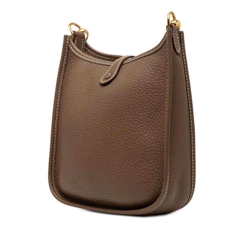 Hermes Evelyne TPM Shoulder Bag Etoupe Navy Taurillon Clemence — view 2