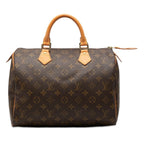 Louis Vuitton Monogram Speedy 30 Mini Boston Bag Brown Leather