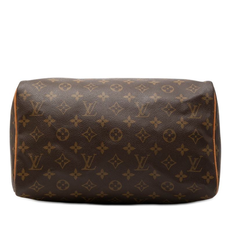 Louis Vuitton Monogram Speedy 30 Mini Boston Bag Brown Leather — view 3