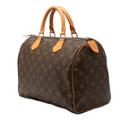 Louis Vuitton Monogram Speedy 30 Mini Boston Bag Brown Leather — view 2