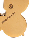 Louis Vuitton Monogram Flower LV Medallion Earrings Gold Plated Rhinestone — view 3