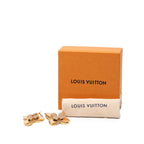 Louis Vuitton Monogram Flower LV Medallion Earrings Gold Plated Rhinestone — view 6