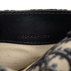 Dior Oblique Saddle Shoulder Bag Beige Navy Black Canvas Leather — view 6