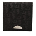 Dior Oblique Jacquard Bifold Wallet Black Nylon Leather