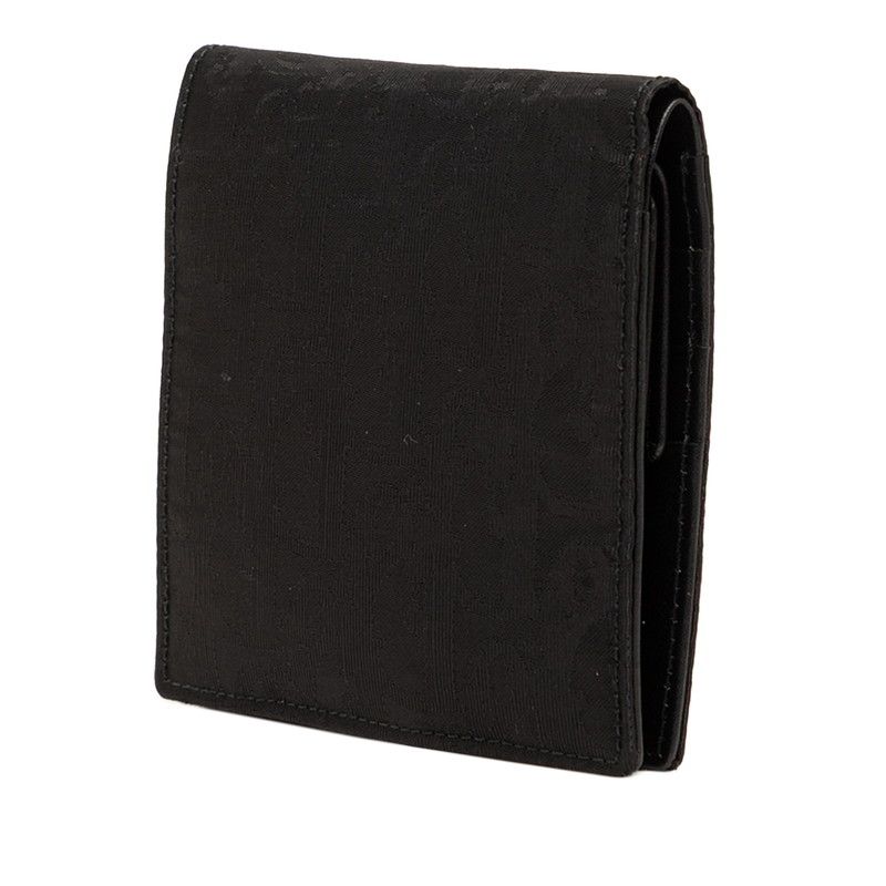 Dior Oblique Jacquard Bifold Wallet Black Nylon Leather — view 2