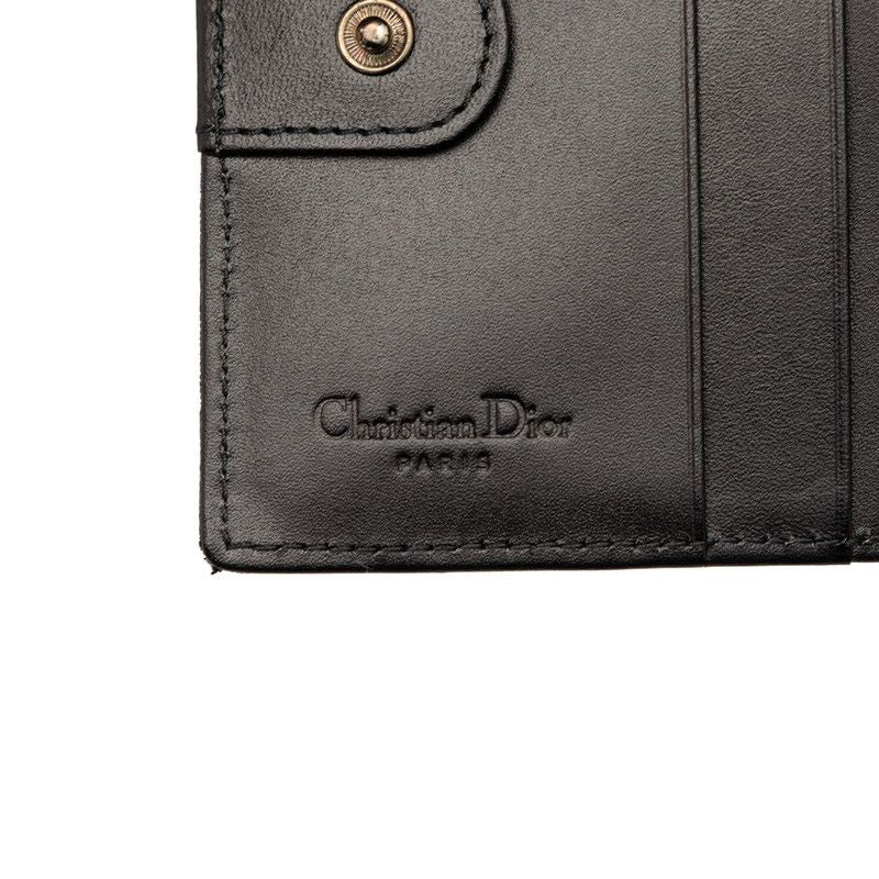 Dior Oblique Jacquard Bifold Wallet Black Nylon Leather — view 6