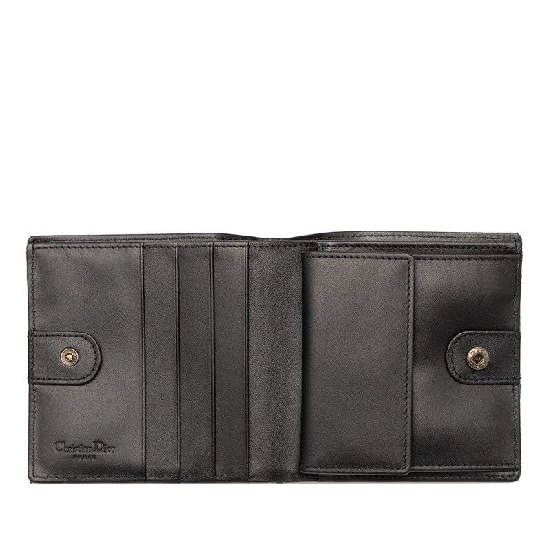 Dior Oblique Jacquard Bifold Wallet Black Nylon Leather — view 4